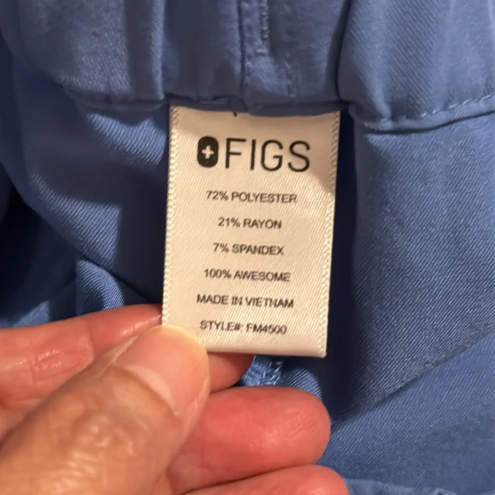 Figs Pisco Basic Scrub Pants Blue Clinic Medical Straight Leg FM4500-Small